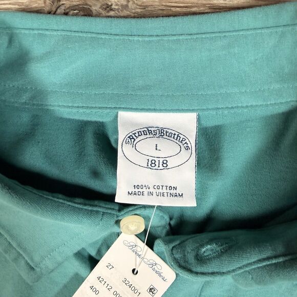 NWT Brooks Brothers 1818 Performance Polo Mens L Original Fit Cotton Teal - Picture 3 of 6